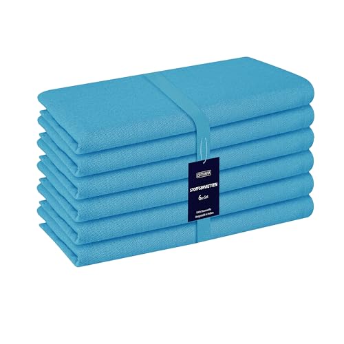 Cottoniva Stoffservietten - Set aus 6 Servietten, 100% Baumwolle, 43 x 43 cm, Weich, Waschbar und Wiederverwendbar - Perfekt für Dinnerpartys, Hochzeiten und den Alltag Servietten Hellblau Cottoniva Stoffservietten - Set aus 6 Servietten, 100% Baumwolle, 43 x 43 cm, Weich, Waschbar und Wiederverwendbar - Perfekt für Dinnerpartys, Hochzeiten und den Alltag Servietten Hellblau von COTTONIVA