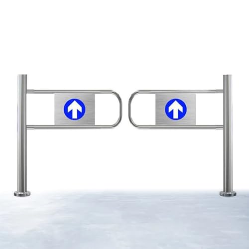 90°-Eingangsschwingtor, selbstschließendes Einweg-Drehtor mit automatischem Rückprall, Zugang zu Barrikaden, automatisch schließende Zauntür aus Edelstahl für Supermärkte(Kit,60cm) von COUCHO