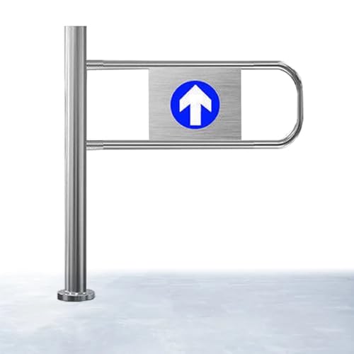 90°-Eingangsschwingtor, selbstschließendes Einweg-Drehtor mit automatischem Rückprall, Zugang zu Barrikaden, automatisch schließende Zauntür aus Edelstahl für Supermärkte(Left,90cm) von COUCHO