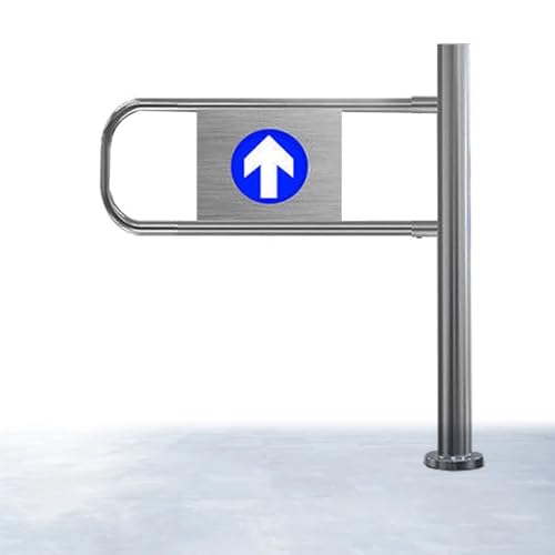90°-Eingangsschwingtor, selbstschließendes Einweg-Drehtor mit automatischem Rückprall, Zugang zu Barrikaden, automatisch schließende Zauntür aus Edelstahl für Supermärkte(Right,50cm) von COUCHO