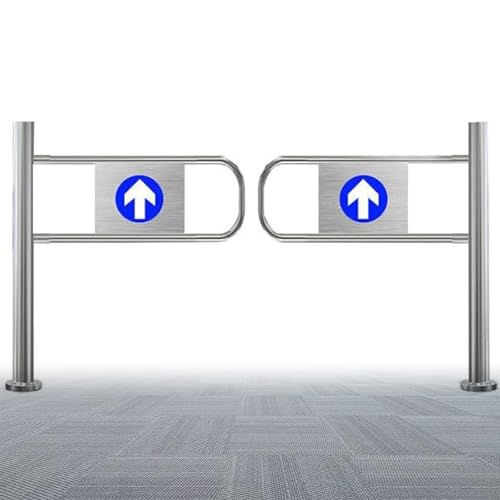 Eingangs-Schwingtor, Edelstahl-Einweg-Sicherheitstor mit automatischem Schließmechanismus, Sicherheitstor für Supermarkteingänge, 90°-Drehflügeltor mit automatischem Rückschlag(Kit,90cm) von COUCHO
