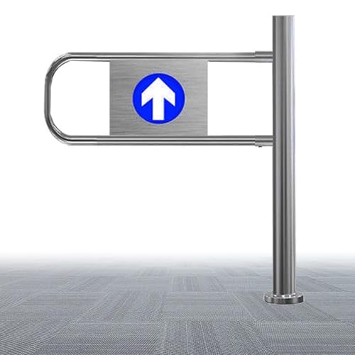 Eingangs-Schwingtor, Edelstahl-Einweg-Sicherheitstor mit automatischem Schließmechanismus, Sicherheitstor für Supermarkteingänge, 90°-Drehflügeltor mit automatischem Rückschlag(Right,80cm) von COUCHO