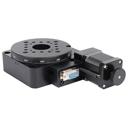 Elektrische Drehmaschine, 100 mm motorisierter Drehtisch, optische Drehplattform, 360° Präzisions-Schneckengetriebe-Drehtisch, Untersetzung 1/180, Tragkraft 45 kg von COUCHO