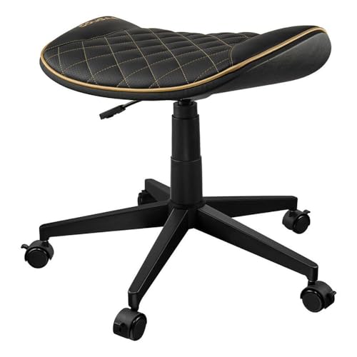 COUGAR Crosser Gold Mehrzweck-Gaming-Hocker, gewellter Sitz, PVC-Kunstleder-Polsterung, verstellbare Höhe, Basis mit 5 Rollen, bis zu 120 kg Gewichtsunterstützung, Schwarz & Gold COUGAR Crosser Gold Mehrzweck-Gaming-Hocker, gewellter Sitz, PVC-Kunstleder-Polsterung, verstellbare Höhe, Basis mit 5 Rollen, bis zu 120 kg Gewichtsunterstützung, Schwarz & Gold von COUGAR