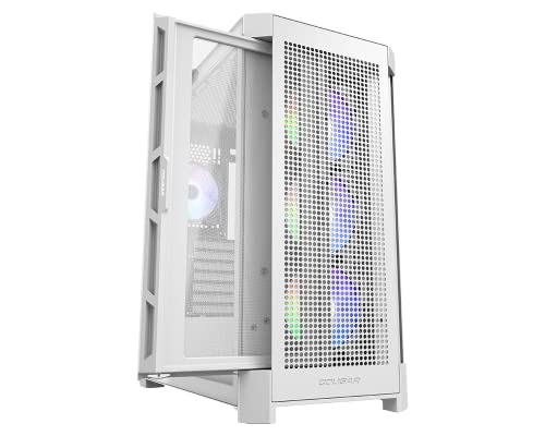 COUGAR DUOFACE PRO RGB Mid Tower PC Gehäuse mit 2 Frontplatten und RGB Lüftern (Weiss) von COUGAR