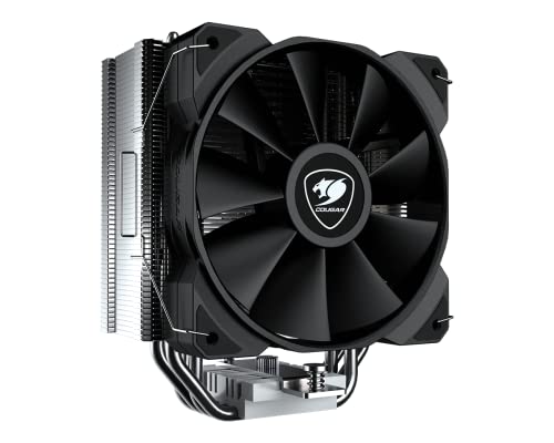 Cougar Forza 50 Essential Einzelturm-Luftkühler, 2000 U/min (max), Vakuum-Tunnel-Design, Geräuschpegel 34,5 dB(A), Schwarz von COUGAR
