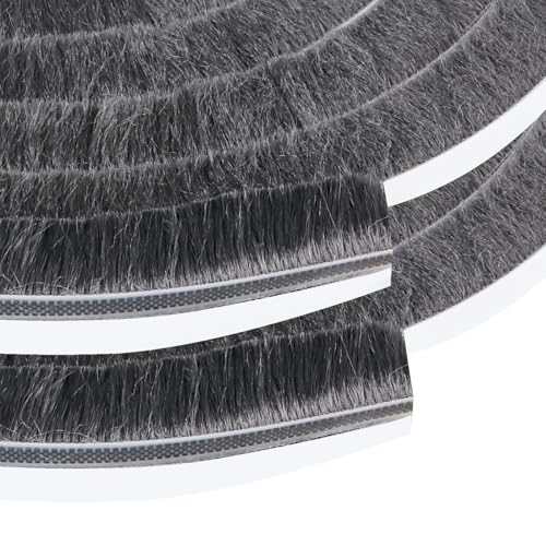 COUMENO 10M Bürstendichtung Selbstklebend für Schiebefenster, Fensterdichtung Selbstklebend, 23mm (T) x 9mm (B), Grau Dichtungsbürste Türdichtung für Fenster, Wind-, Staubdicht Sowie Schalldicht von COUMENO