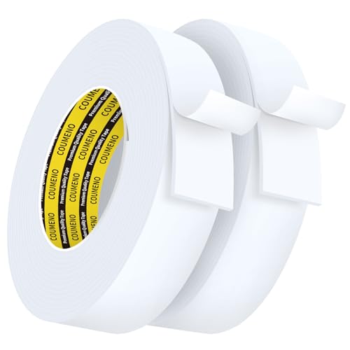 COUMENO 2er Pack Dichtungsband Selbstklebend Weißes 50mm x 5m, EVA Einseitiges Schaumstoff Klebeband, Kompriband & Moosgummi Selbstklebend für Türen/Fenster Winddicht Schalldämmung. von COUMENO