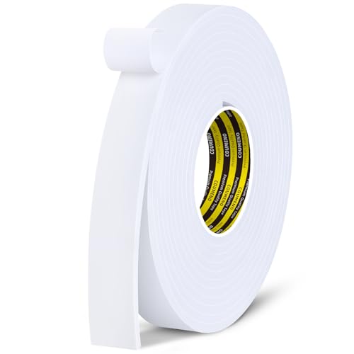 COUMENO Dichtungsband Selbstklebend, 30mm x 5m, Weiß Einseitiges Schaumstoff Klebeband, Kompriband & Moosgummi Selbstklebend für Türen/Fenster Winddicht Schalldämmung und Energiesparend. von COUMENO