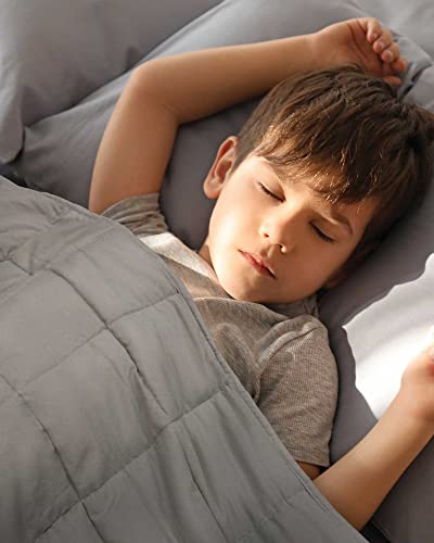 COUNTRY CLUB Premium Gewichtsdecke für Schlaf und Stressabbau, Angstdecke, sensorische beruhigende Decke für Guten Schlaf, 2,27 kg – 91 cm x 122 cm, Kinder, Grau von COUNTRY CLUB