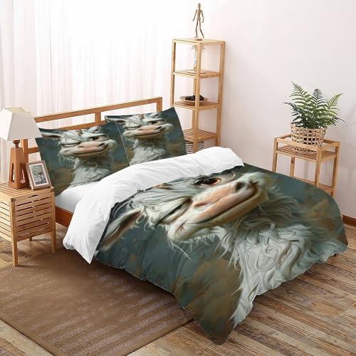 COVDKIDF Einhornfell Bettwäsche-Sets 3 Teilig Für Jungen Und Mädchen 3D-Digitaldruck Animal Theme Wildlife Weiche Mikrofaser Mit Reißverschluss Und Kissenbezug Super King（260x220cm） von COVDKIDF