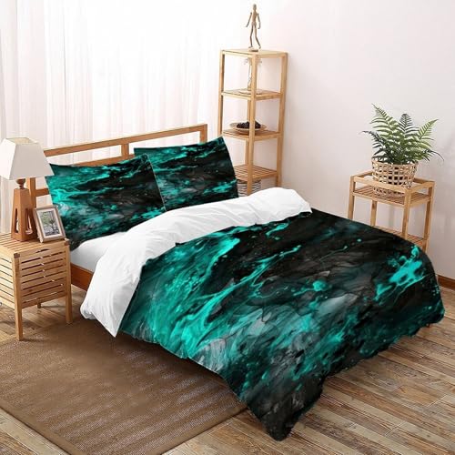 COVDKIDF Flüssiges Abstraktes Bettbezug 3-teilig Kinderbettwäsche-Set Mit Kissenbezug Starry Sky Theme Betten Set Für Jugendliche Kinder Schlafzimmer Super King（260x220cm） von COVDKIDF