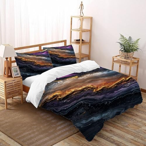 COVDKIDF Textur Gold Bettwäsche Starry Sky Theme Kinderbettwäsche Reißverschluss Mit Kissenbezügen Betten Set Für Jungen Und Mädchen,Kinder Double（200x200cm） von COVDKIDF