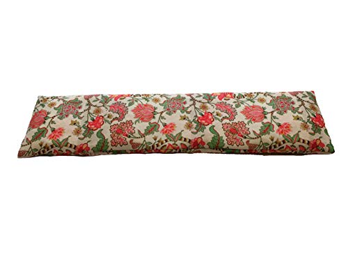 COVERBAGBCN - Thermischer Nackenbeutel | Füllung mit Kirschkernen | Doppelter waschbarer Bezug | Warm- und Kalttherapie | 50x14 cm | 830 gr (Florales Design) von COVERBAGBCN