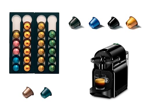 Set 2 kompatibel Nespresso Methacrylat Kaffeekapselspender 24 Kapseln - Kapselhalter Halter - Farben (Schwarz Matt) von COVERBAGBCN