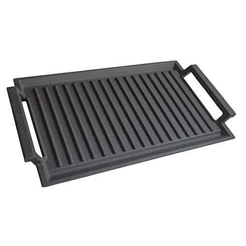 COVERCOOK Gusseisen-Grillpfanne - Grillpfanne - Rechteckige Grillplatte - 2 Griffe - 43 x 23 cm -Grillpfanne für Induktionskochfeld Offener Feuerofen Elektrokochfeld Outdoor-Grills COVERCOOK Gusseisen-Grillpfanne - Grillpfanne - Rechteckige Grillplatte - 2 Griffe - 43 x 23 cm -Grillpfanne für Induktionskochfeld Offener Feuerofen Elektrokochfeld Outdoor-Grills von COVERCOOK