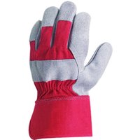 Set aus 12 Paar Arbeitshandschuhen aus Rindernappaleder – Rote Leinwand, Größe 12 von COVERGUARD