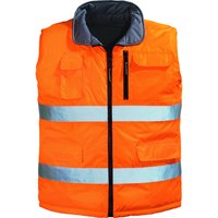 Weste für die Arbeit im Winter, ärmellos, beidseitig tragbar, Hochsichtbarkeit HI-WAY – Neonorange M – 44/46 von COVERGUARD