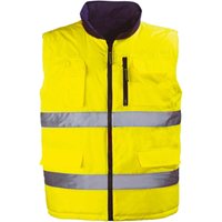 Winter-Arbeitsschutzweste ohne Ärmel, wendbar, Hochsichtbarkeit HI-WAY – Neon-Gelb L – 48/50 von COVERGUARD