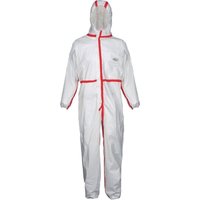 Schutzoverall Plus® Größe l weiß/rot PSA-Kategorie iii von COVERSTAR