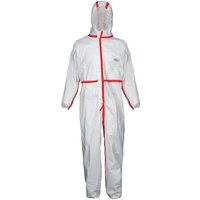 Schutzoverall Plus® Größe xxl weiß/rot PSA-Kategorie iii von COVERSTAR