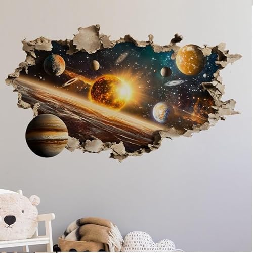 COVPAW Wandtattoo 3D Wandaufkleber Universum Bodenaufkleber Wandsticker Galaxie Wandbild Himmelskörper Kinderzimmer Wohnzimmer Babyzimmer Schlafzimmer Wanddeko (Universum) von COVPAW