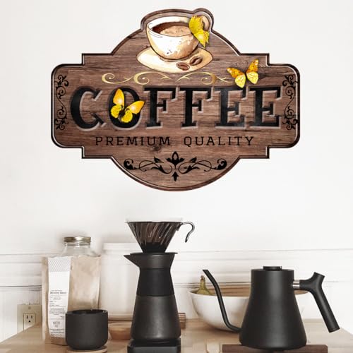 COVPAW Wandtattoo Kaffee Schild Wandaufkleber Küche Cafe Wohnzimmer Büro Wandbild Kaffee Laden Wanddekoration (Kaffe Schild) von COVPAW