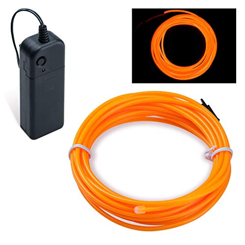 COVVY Wasserdicht Flexibel 3M 9 FT Neon Beleuchtung Lichtschlauch Leuchtschnur EL Kabel Wire mit 3 Modis für Disco Party Kinder Halloween Kostüm Kleidung Weihnachtsfeiern (Gelb, 5M) von COVVY