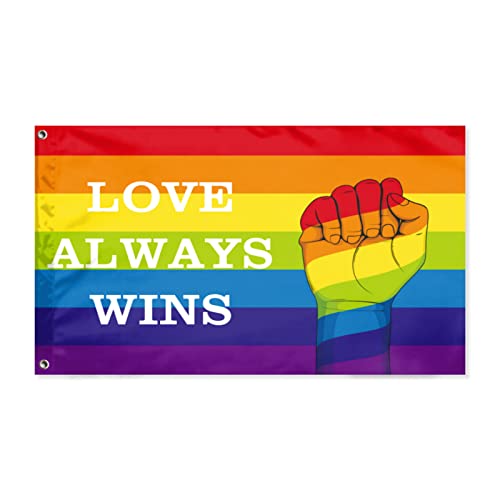 Lgbtq Pride-Flagge, Regenbogen-Wandteppich für Wand, Outdoor, Schlafzimmer, Raumdekoration, 90 x 150 cm (Pride-Flagge – 01) von COWDIY