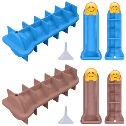 CowGoldChild Eiswürfelform Silikon mit Deckel - Größer Eiswürfelbehälter Ice Cube Tray Silikonform Eiswürfel Lustig Gefrierform Lustige für ErwachseneWhiskey Kaffee Cocktail Partygeschenke 2 Stück von COWGOLDCHILD
