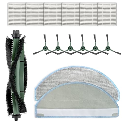 (15 Stück) Y0140 Ersatzteile Kompatibel Mit iRobot Roomba Combo Essential Saug- und Roboterstaubsauger, Q0520 Y0140 Y0112 Y0110 Q011 Q0120, 1 Rollbürben, 2 Mop -Pads, 6 HEPA -Filter, 6 Seitenbürsten von COWINORY