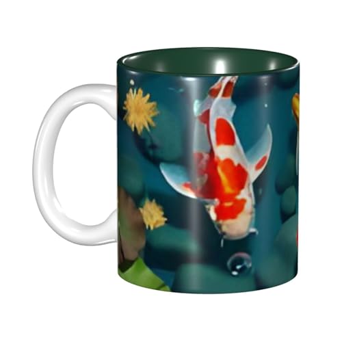 Lustige japanische Keramiktasse mit hübschem Fisch, zweifarbig, 325 ml, zweifarbige Keramik-Kaffeetasse mit Griff, mikrowellengeeignet, dicke Keramiktasse für Zuhause, Büro Lustige japanische Keramiktasse mit hübschem Fisch, zweifarbig, 325 ml, zweifarbige Keramik-Kaffeetasse mit Griff, mikrowellengeeignet, dicke Keramiktasse für Zuhause, Büro von COWMMWOC