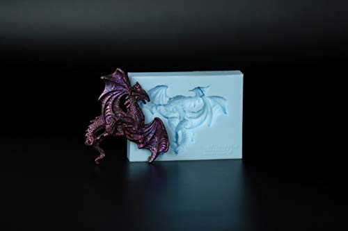 COXIMUS"backen und mehr" Silikonform Drache springend 9,2x 7x 1,2cm für Fondant und Flowerpaste | Silikonform für Fondant und Flowerpaste von COXIMUS "backen und mehr"