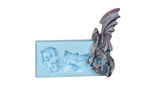 COXIMUS"backen und mehr" Silikonform Drache stehend 9,8x 4,2x 1,3cm für Fondant und Flowerpaste | Silikonform für Fondant und Flowerpaste von COXIMUS "backen und mehr"