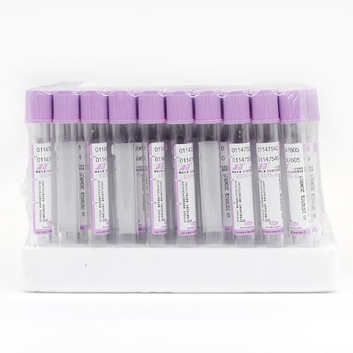 COYEUX 100 Stück 5 ml Vakuum-Blutentnahmeröhrchen, Kunststoff-Blutröhrchen mit lila Deckel, Laborröhrchen, Zentrifugenröhrchen mit lila Deckel von COYEUX
