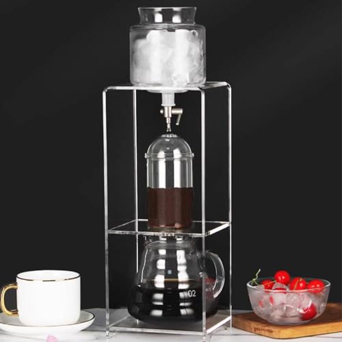 Cold Brew Drip Coffee Maker, Eiskaffeemaschine mit Slow Drip-Technologie, mit Edelstahlfilter und Acrylständer, Einstellbarer Wasserdurchfluss, für 3–6 Tassen, als Geschenk für Kaffeeliebhaber von COYEUX