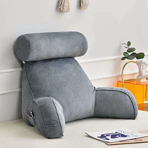 Lesekissen mit Armlehnen und Nackenstütze,Rückenkissen für Sofa,Bücherkissen Für Bett,Mit Waschbarem Bezug,Ideal als Rückenstütze zum Lesen,Arbeiten,und Spielen auf dem Bett,Sofa,oder Couch von COYEUX