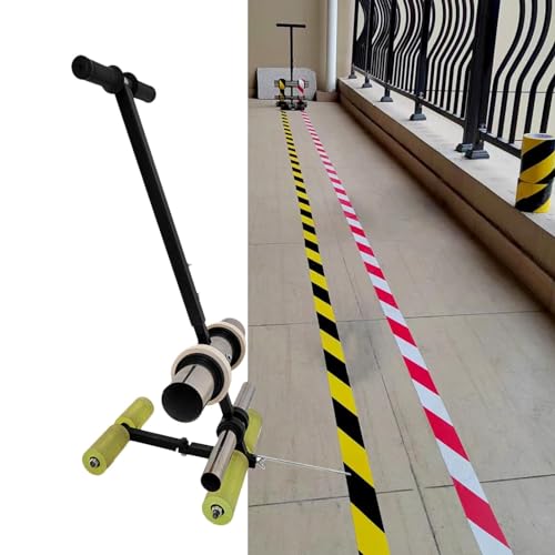 Manueller Bodenband-Applikator, Werkzeug zur Markierung von Bandlinien, einstellbarer Abstand (4–28 cm), zum Malen/Fahrspurmarkierung/Sport/Lagerbereiche usw., Einzelrollen-Bandmaschine, maximale Brei von COYEUX