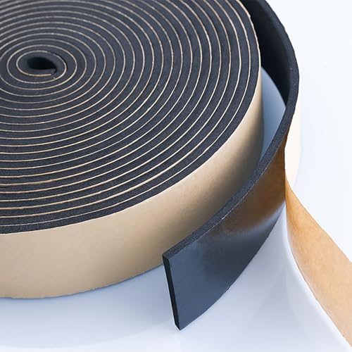COYOUCO 10M Langer Selbstklebender Dichtungsschwammstreifen 6 mm Dicker 10-60 mm breiter Selbstklebender Gummistreifen für Türfenster und Schaltschrank,60mm von COYOUCO