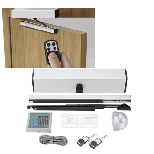COYWEH Türschließer Türschliesser Silber 100v-240v IP21mit 2x Fernsteuerung Feststellgestänge und Montageplatte/hohe Qualität/für Feuer- und Rauchschutztüren geeignet von COYWEH