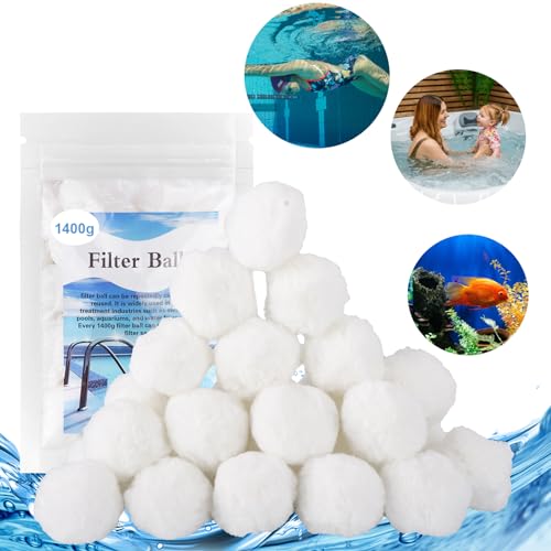 COZCLAM Filterbälle für Sandfilteranlagen, 1400g Filterbälle, Ersatz für 49 kg Filtersand und Quarzsand, Waschbares Pumpenzubehör, Poolfilter, Geeignet für Pool-, Aquarium- und Teichreinigung von COZCLAM