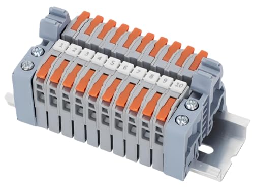 COZERI 10 Stk Reihenklemmen Hutschiene,Durchgangsklemmen, für 0,5-2,5mm² Kabel,für Elektroinstallation, Heimwerkerprojekte und schnelle Verdrahtung von COZERI