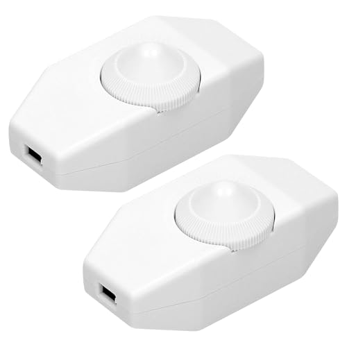 COZERI 2 Stück LED Dimmer Schnurdimmer, 1-60 Watt Stufenlos Dimmbar Dimmschalter mit Drehregler für Dimmbare Lampen Tischlampe Stehlampe von COZERI