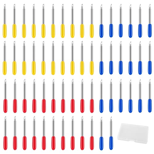 COZERI 60pcs Ersatzklingen für Cricut Explore Air, Cricut Maker 3, 30/45/60 Grad Präzisionsmesser für Slicing, Vinyl, Papier und DIY Bastelprojekte, Kompatibel mit Cricut Maschinen von COZERI