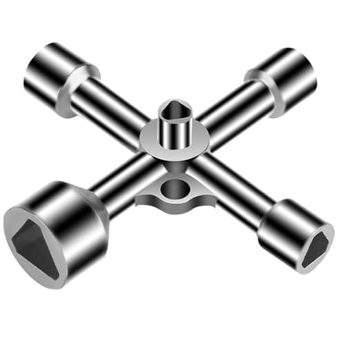 COZERI Dreikantschlüssel 4 Wege 5 Size 7mm/10mm/12mm/13mm/18mm Multifunktionaler Schlüssel für Mülltonne Elektrokasten Gas Wasser Stromzähler Box Ideal für Dreieck Schrauben und Ventile von COZERI