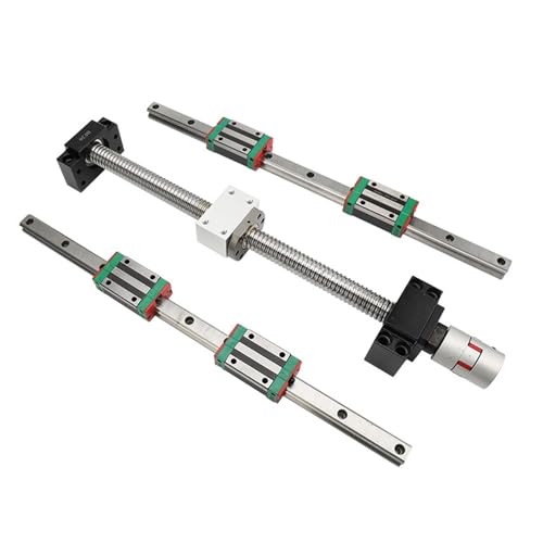 Kugelumlaufspindel mit Mutter Maschinenteile 2pcs HGR15 150-1000mm Linear Guide+4pcs HGH15CA Block SFU1204 Ball Screw With BKBF10 DSG12H Housing+Coupler(850mm) von COZERI