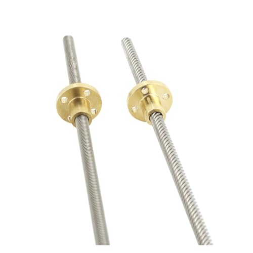 Kugelumlaufspindel mit Mutter Maschinenteile 304 Edelstahl T6 Schraube Länge 150mm Blei 1mm 2mm 4mm 6mm 12mm Trapezspindel 1Stk mit Messingmutter(Lead 4mm) von COZERI
