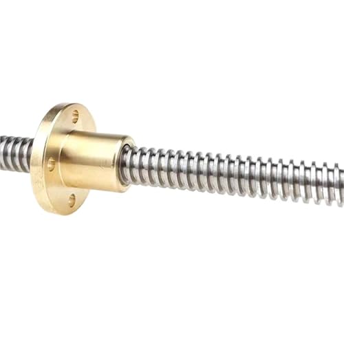 Kugelumlaufspindel mit Mutter Maschinenteile 3D Printer T12 Lead Screw Left Length 100-600mm Picth 2mm Trapezoidal Screw With Brass Nut(400mm) von COZERI