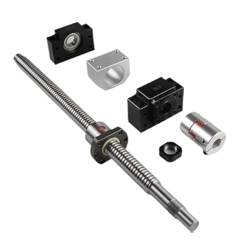 Kugelumlaufspindel mit Mutter Maschinenteile Ball Screw 250mm-1000mm SFU1605 C7 End Machined BKBF12 Support+Nut Housing+Coupling Accessories(250mm) von COZERI