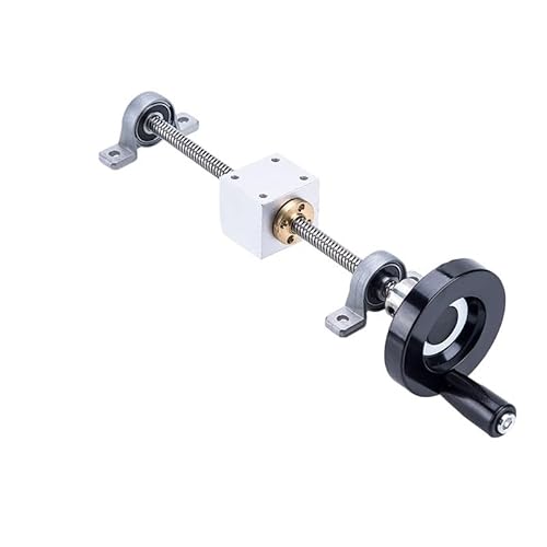 Kugelumlaufspindel mit Mutter Maschinenteile Handrad Blei Führungsschiene Schraube T12 Blei Schraube 12mm 100mm-600mm + Vertikale Halterung Einfache Rutsche(250mm) von COZERI
